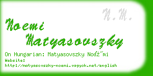 noemi matyasovszky business card